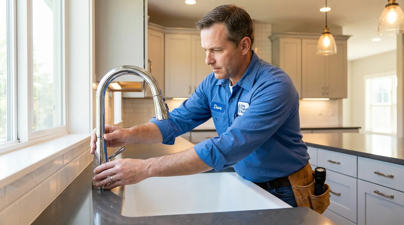 Kitchen faucet installation by Johns Plumbing LLC in Greendale